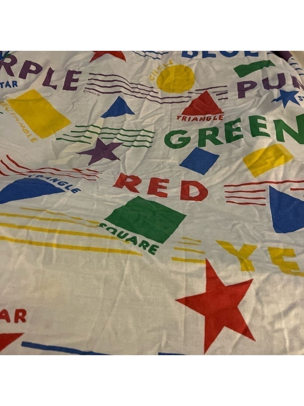 Colors & Shapes Fitted Twin Sheet Vintage Franco Primary Colors